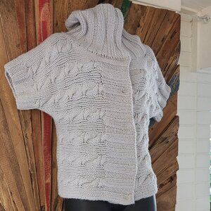 Saba light gray chunky knit funnel neck Sweater/vest/cardigan SZ M